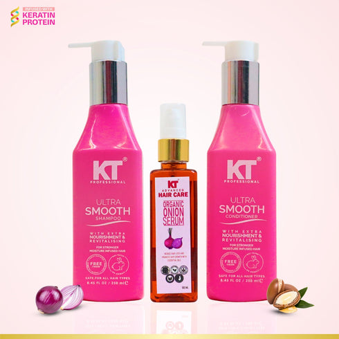 Kt Professional Ultra Smooth Shampoo & Conditioner 250ml Organic Onion Serum