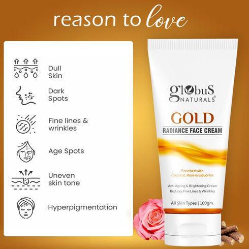 Globus Naturals Gold Radiance Anti Ageing & Brightening Face Cream s