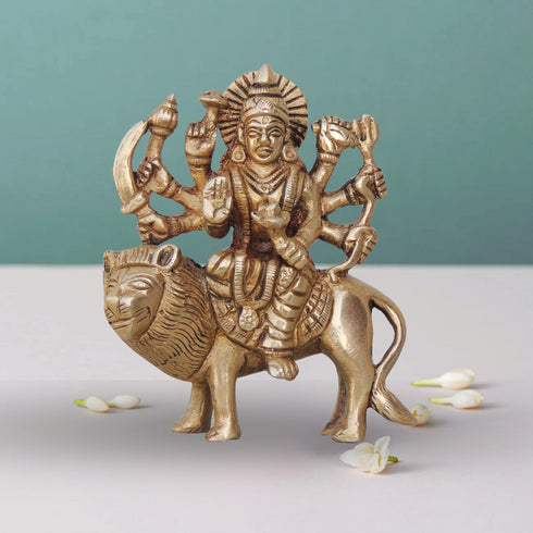 Brass Goddess Durga Superfine Idol 0.492Kg