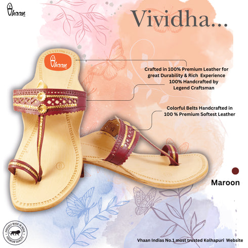 Vhaanfootwear Maroon Color Soft Kolhapuri Chappal for women by vhaan