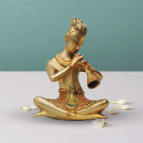 Brass Rajasthani Bigul Statue 2.7Kg