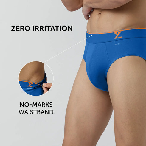 XYXX Traq Silver Cotton Briefs Horizon Blue