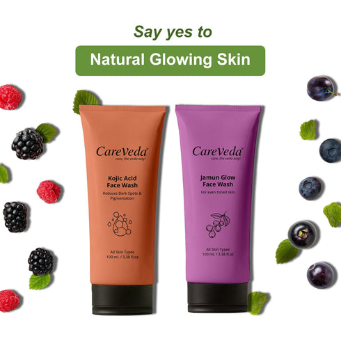 CareVeda Skin Glow Combo Set of 2 Jamun Glow & Kojic Acid Face Wash