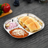 Vinod Stainless Steel 3 Compartment Plate with Round Edges Pav Bhaji Plates Idli Sambhar Breakfast Plate Lunch Dinner Plate Pack of 2