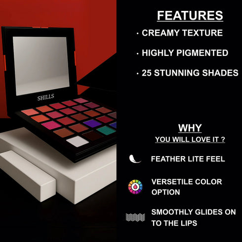 Shills Professional Pro Lip Palette 25 shades