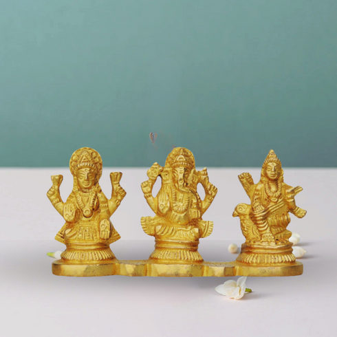 Brass Lgs On Same Base God Idol Statue 0.26Kg