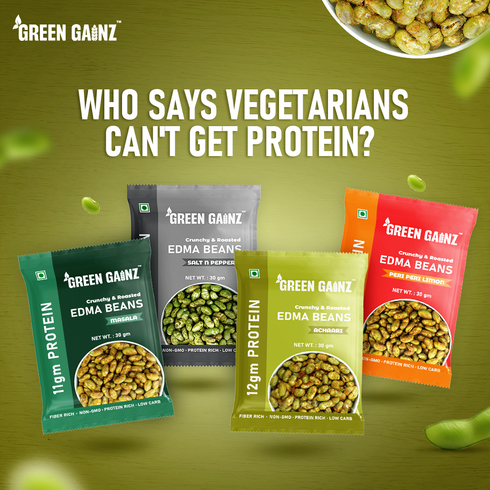 Green Gainz Roasted Edamame (Pack of 4)