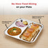 Vinod Stainless Steel 3 In 1 Compartment Plate with Round Edges Pav Bhaji Plate Idli Sambhar Plate Lunch Dinner Plate Pack of 2