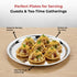 Vinod Stainless Steel Two Tone German Bogi Dish Set of 6 21.5 cm Serving Dish Salad Plate Snack Plate High Quality Steel Mirror Finish