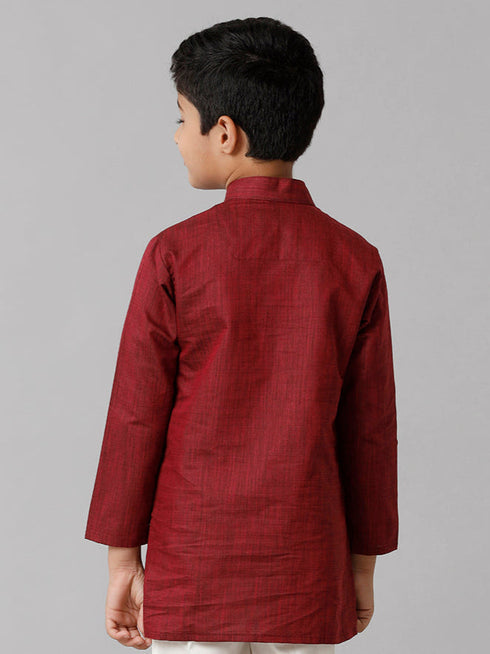 Ramraj Cotton Boys Fantastic Kurtha Full Sleeves Maroon FS7
