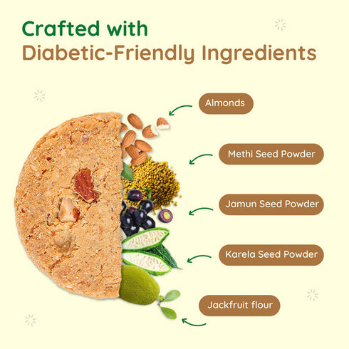 Diabe Smart Sugar-Free Biscuits For Diabetics - Almon