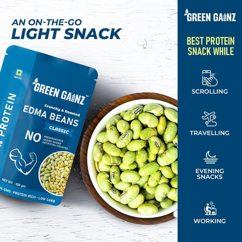 Green Gainz Edamame (Edma Beans) Assorted Flavour (Pack of 6)