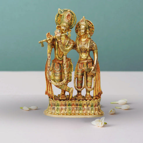 Brass Radha Krishna Statue 4.48Kg