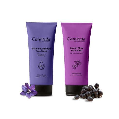 CareVeda Radiance Duo Jamun Glow Retinol & Bakuchi Face Wash (Set of 2)