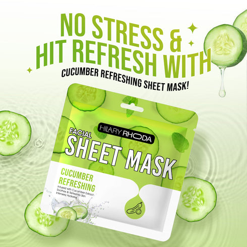 Hilary Rhoda Cucumber Refreshing Sheet Mask (Pack of 2)