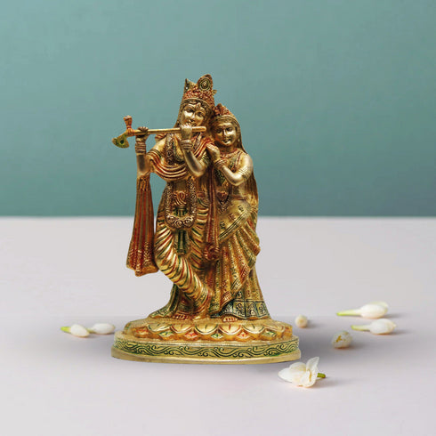 Brass Radha Krishna God Idol Statue 2.52Kg