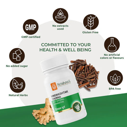 Krishna'S Herbal And Ayurveda Hingwashtak Churna