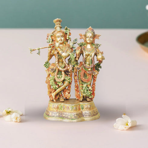 Brass Radha Krishan Same Base Idol 10.6Kg