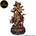 Tamas Brass Handcrafted Lord Krishna Bhagwan Playing Flute with Gau MATA Metal Murti Statue / Idol with Antique Finish ( Brown)