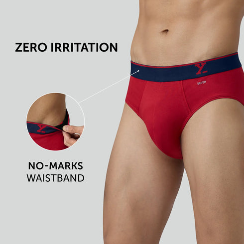 XYXX Traq Silver Cotton Briefs Rio Red