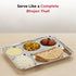 Vinod Stainless Steel 5 Compartment Plate with Round Edges Lunch and Dinner Plate Bhojan Thali High Quality Steel Rust Free Pack of 2
