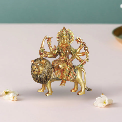 Brass Durga Ji Idol Statue 3.16Kg