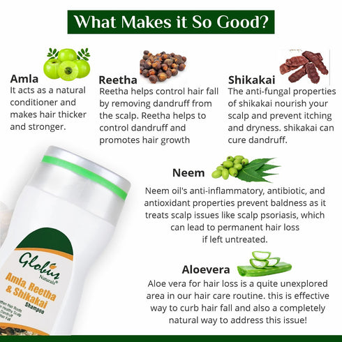 Globus Naturals Amla Reetha Shikakai Shampoo