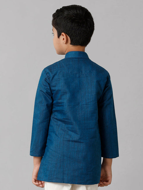 Ramraj Cotton Boys Fantastic Kurtha Full Sleeves Blue FS8