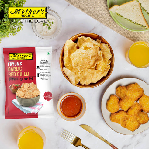 Mothers Recipe Pune Garlic Red Chilli Fryums Papad