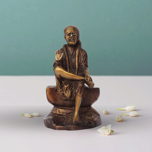 Brass Sai Baba God Idol Statue 2.38Kg