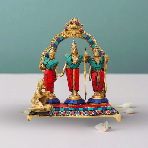 Brass Ram Darbar Stone God Idol Statue 2.5Kg