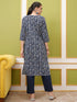 Vasthrlay Women Blue Printed Straight Kurtas