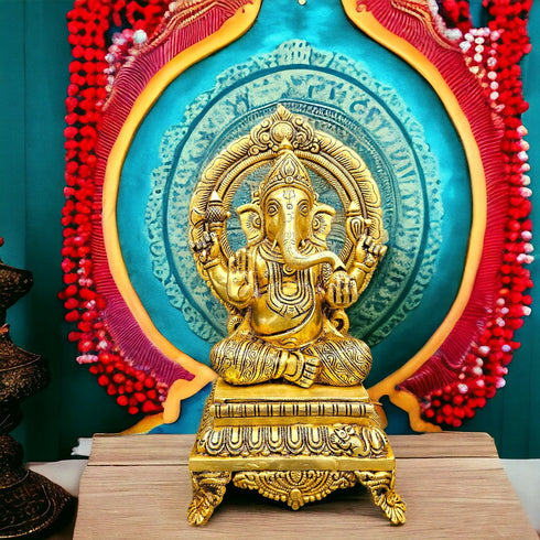 Tamas Brass Bhagwan Ganesh/Ganpati Murti Home Decor Statue/Idol