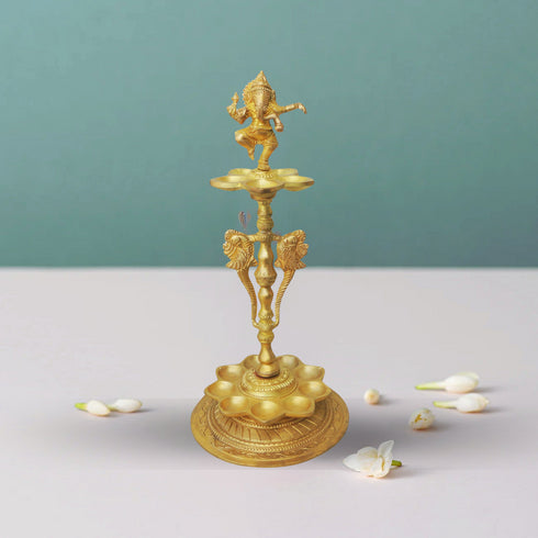 Brass Ganesh Oil Lamp Deepak 1.96Kg