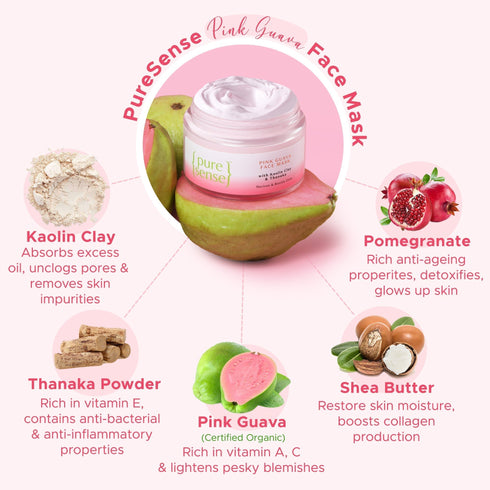 PureSense Pink Guava Face Mask | From the makers of Parachute Advansed