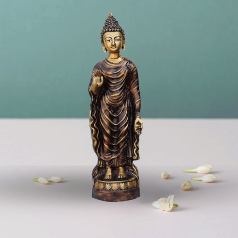 Brass Standing Budha Statue 10.38Kg