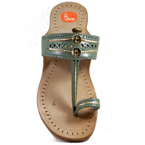 Vhaanfootwear Grey Ladies Kolhapuri Chappal