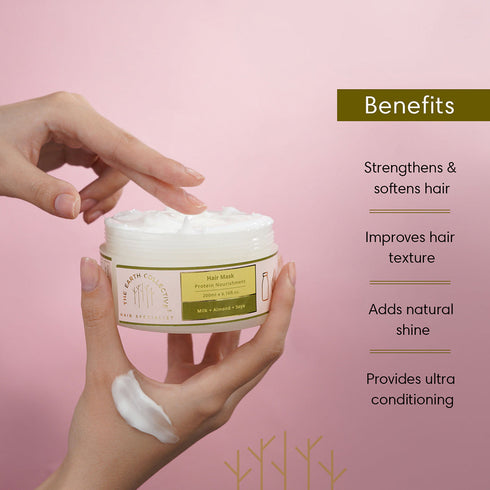 Theearthcollective in Protein Nourishment Hair Mask For Undernourished Hair Milk Almond & Soya