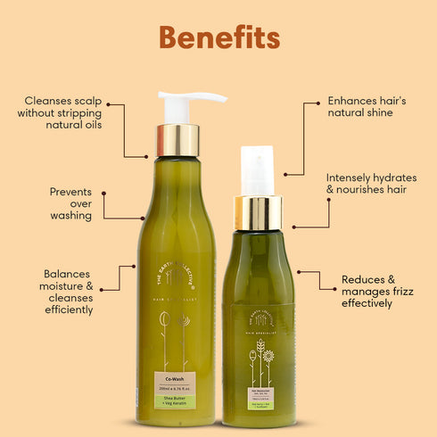 The Earth Collective Workout Hair Care Duo Quick Wash Leave In Serum Sweat Removal & Anti Dryness