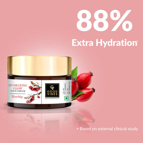 Good Vibes Rosehip Hydrating Glow Face Cream with Power of Serum