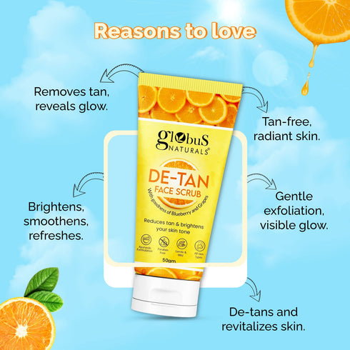 Globus Naturals De Tan Face Scrub