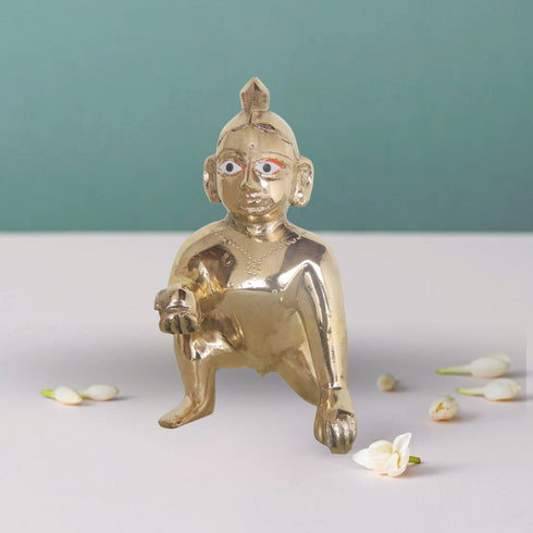 Brass Laddu Gopal God Idol Statue 0.74Kg