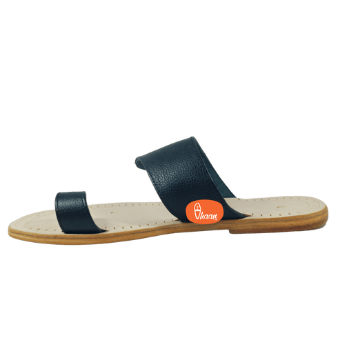 Vhaanfootwear Gandhi Binawadi Soft Leather Black Color Kolhapuri chappal by vhaan