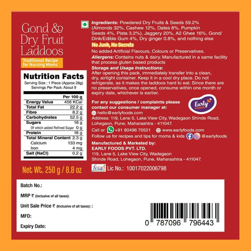 Early Foods Pack of 3 A2 Ghee Laddoos For Moms