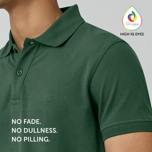XYXX Nova Combed Cotton Polo T-shirts Basil Green