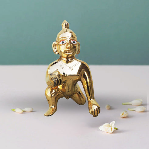 Brass Laddu Gopal God Idol Statue 0.565Kg