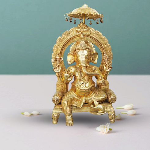 Brass Umberala Ganesh Ji Statue 11.4Kg