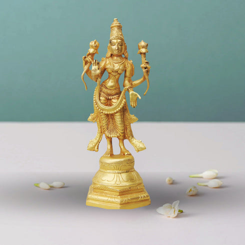 Brass Laxmin Standing Statue 2.385Kg