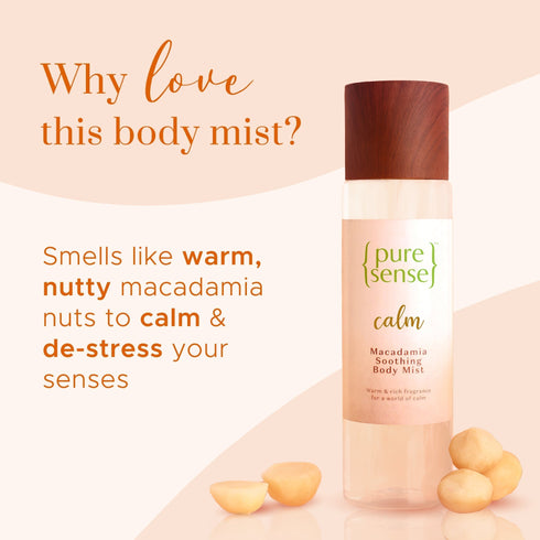 PureSense Calm Macadamia Soothing Body Mist | Paraben & Sulphate Free | From the makers of Parachute Advansed