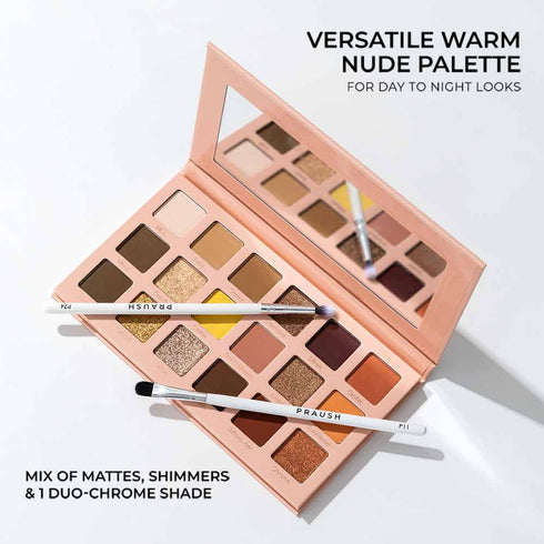 Praush Omni Nude Eyeshadow Palette + P24 Blending Brush Bundle